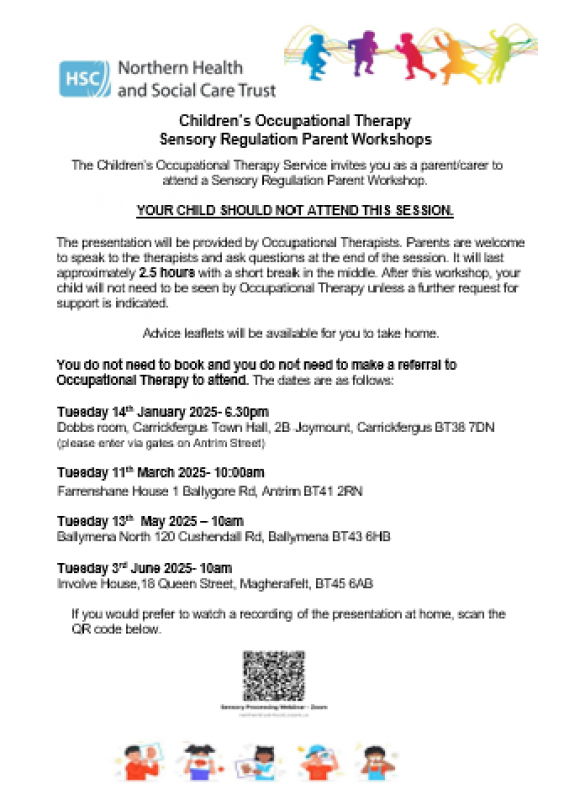 NHSCT Sensory Regulation Parents' Workshops